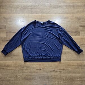 Universal Standard Navy Lightweight Modal Sweatshirt Top M (2X) Norm Minimal